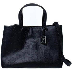 Women's Medium Logo All Over Debossed Open Shopping Bag with Crossbody Strap